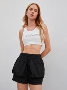 MOTF PREMIUM BUBBLE POCKET SHORTS - Black - View 1