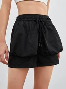 MOTF PREMIUM BUBBLE POCKET SHORTS - Black - View 6