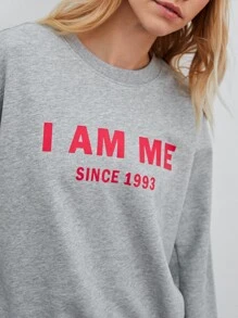 SHEIN EZwear 超大落肩套头衫，男女通用 - 淺灰色 - 查看 8