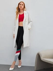 MOTF PREMIUM Quần tất nữ Khối Màu Lá thư Thể thao - màu đen - Xem 5