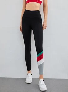 MOTF PREMIUM Quần tất nữ Khối Màu Lá thư Thể thao - màu đen - Xem 6