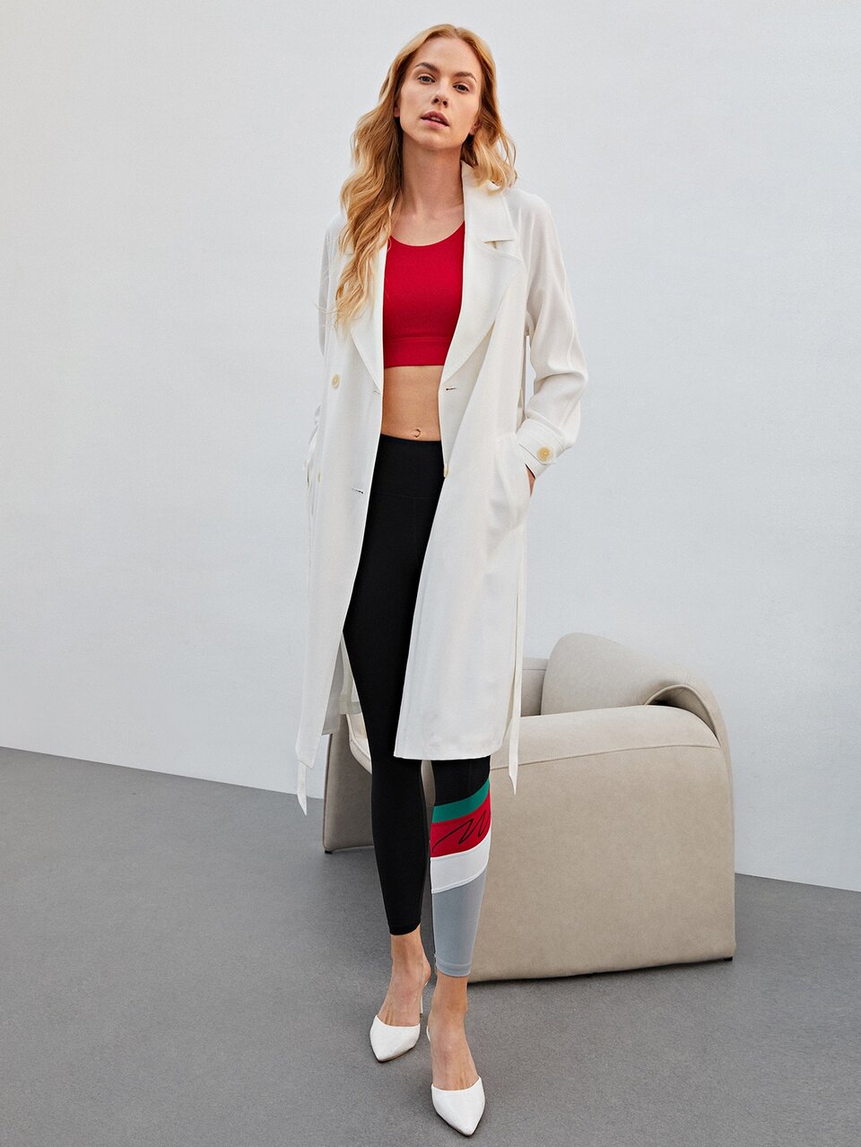 COLORBLOCK WIDE WAISTBAND LEGGINGS