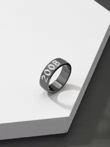 Những người đàn ông thời trang và phổ biến Số năm trang trí Nhẫn hợp kim để làm quà tặng trang sức và cho một vẻ ngoài sành điệu - Màu Đen Súng - Xem 1