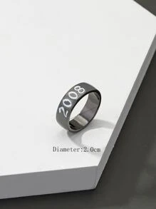 Những người đàn ông thời trang và phổ biến Số năm trang trí Nhẫn hợp kim để làm quà tặng trang sức và cho một vẻ ngoài sành điệu - Màu Đen Súng - Xem 4