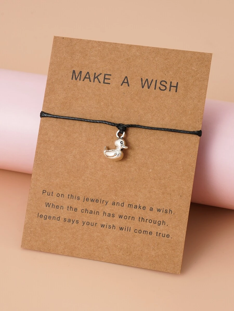 Cartoon Duck Charm Bracelet - màu đen - Xem 1