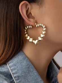 Heart Design Hoop Earrings