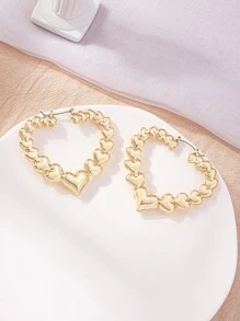 Heart Design Hoop Earrings
