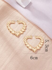 Heart Design Hoop Earrings
