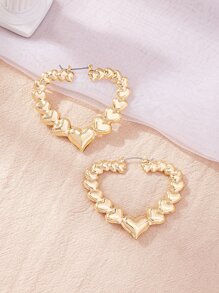 Heart Design Hoop Earrings