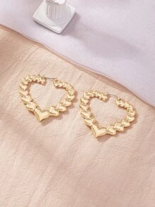 Heart Design Hoop Earrings