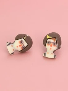 Pendientes con figura de dibujos animados - Multicolor - Ver 1