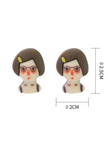 Pendientes con figura de dibujos animados - Multicolor - Ver 3