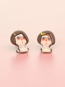 Pendientes con figura de dibujos animados - Multicolor - Ver 8