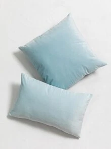 Excluding Fillers Velvet Plain Cushion Cover Without Filler - Baby Blue - View 1