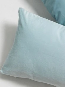 Excluding Fillers Velvet Plain Cushion Cover Without Filler - Baby Blue - View 4