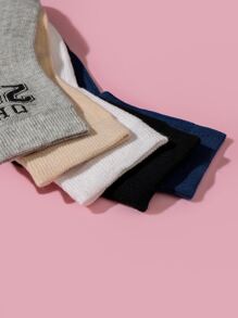 小男童5雙字母圖案襪子