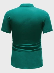 Manfinity VCAY Men Embroidery Detail Shirt - Green - View 2