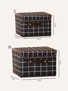 Hộp lưu trữ quần áo in kẻ sọc 1pc - Nhiều màu - Xem 3