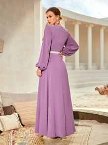 Al Najma 貼花金屬扣環腰帶覆蓋連身褲 - 紫色 - 查看 2