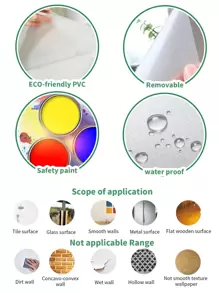 Nhãn Dán Tường Hoa Văn Và Cửa, Decal Dán Tường Nghệ Thuật Tự Dính Cho Trang Trí Nhà - Nhiều màu - Xem 5