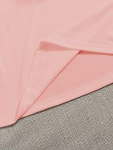 SHEIN Unity Camiseta de manga corta con estampado de slogan - Rosa Pálido - Ver 5