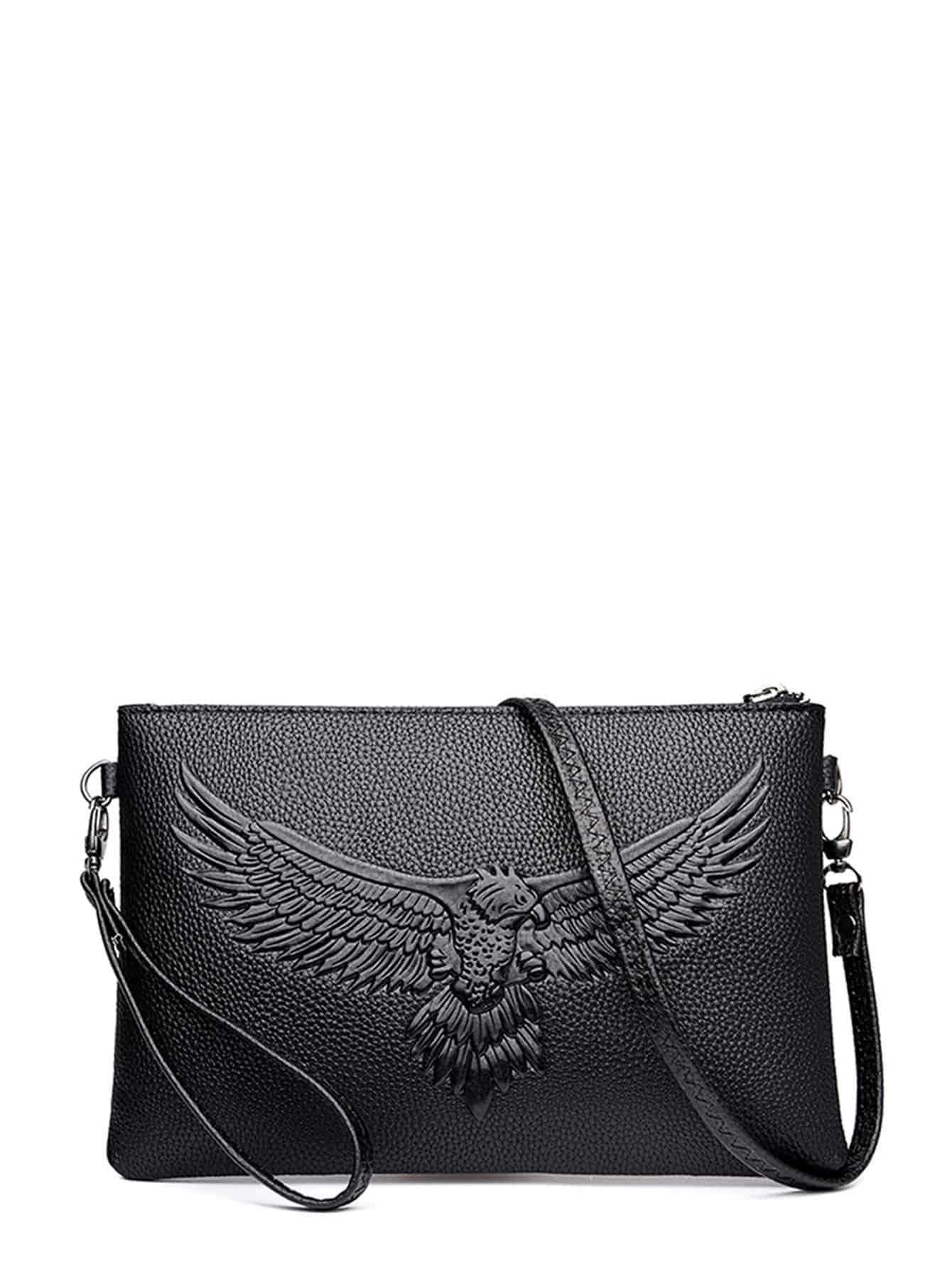 1pc Men's Black Eagle Print Clutch Bag Commute Gifts For Bag Men Wallet Hand Bag Travel Winter Purse Wash Bag Old Money Multi Card Clutch Bag Long Wallet Light Business Large Capacity Outdoor Vacation Vintage Leather Bag Travel Essentials Retro Bag Valentine Day Purses Valentines Black Bag Holiday Essentials Bag For Men Stickers Bags Valentines Gifts Valentine Gifts For Men Vintage School The Sporty Life Gift Bag Pack Handbags Spring Vintage Bags - Black - View 1
