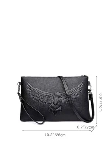 1pc Men's Black Eagle Print Clutch Bag Commute Gifts For Bag Men Wallet Hand Bag Travel Winter Purse Wash Bag Old Money Multi Card Clutch Bag Long Wallet Light Business Large Capacity Outdoor Vacation Vintage Leather Bag Travel Essentials Retro Bag Valentine Day Purses Valentines Black Bag Holiday Essentials Bag For Men Stickers Bags Valentines Gifts Valentine Gifts For Men Vintage School The Sporty Life Gift Bag Pack Handbags Spring Vintage Bags - Black - View 3
