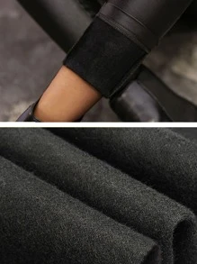 Apperloth A Plus High Waist PU Leather Skinny Pants, For Winter Punk Sexy Music Festival