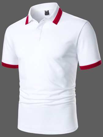 Guys Contrast Trim Polo Shirt