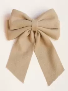女孩蝴蝶結裝飾髮夾 - 杏色 - 查看 1