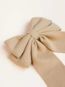 女孩蝴蝶結裝飾髮夾 - 杏色 - 查看 2