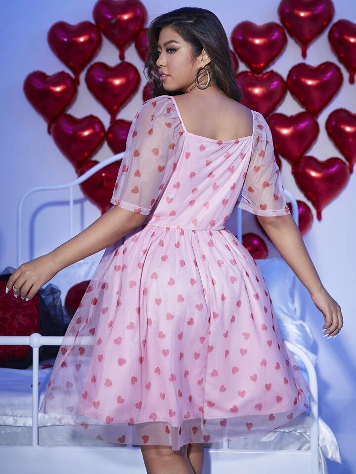 pink heart mesh dress Sweet Society Pink Heart Mesh Cami Dress