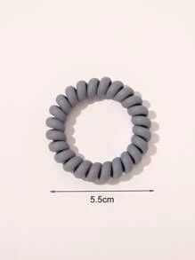 5pcs Solid Phone Cord Hair Tie - Multicolor - View 3