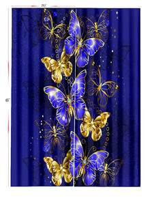 2 piezas Cortina con estampado de mariposa - azul real - Ver 6