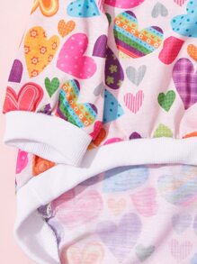 Valentine's Day Lightweight Colorful Heart Striped Lips Cat Dog Hooded Pet Sweatshirt - Multicolor - View 9