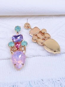 水晶裝飾耳墜 - 彩色 - 查看 2