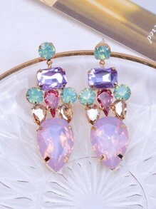 水晶裝飾耳墜 - 彩色 - 查看 5