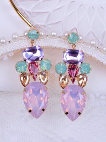 水晶裝飾耳墜 - 彩色 - 查看 6