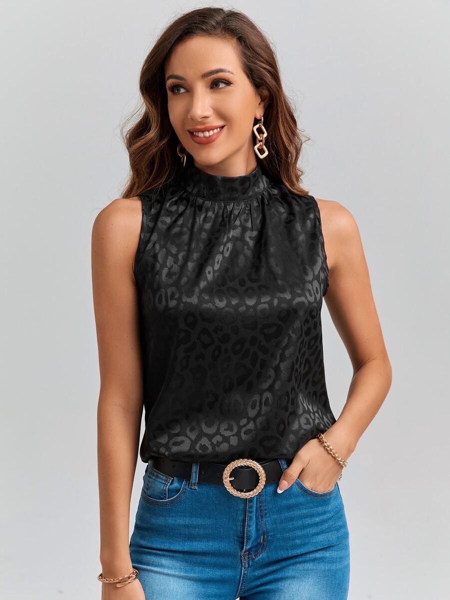 SHEIN Clasi Áo hai dây màu trơn Thanh lịch - màu đen - Xem 1