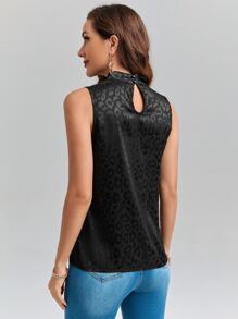 SHEIN Clasi Áo hai dây màu trơn Thanh lịch - màu đen - Xem 2