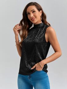 SHEIN Clasi Áo hai dây màu trơn Thanh lịch - màu đen - Xem 5