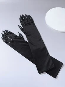 素色長款指甲服飾 - 黑色 - 查看 2