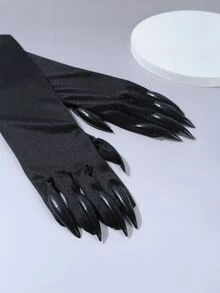 素色長款指甲服飾 - 黑色 - 查看 4