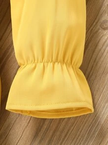 Đầm em bé Xù Trọn gói màu trơn Dễ thương - Màu vàng - Xem 4