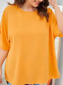 EMERY ROSE Plus Batwing Sleeve Blouse & Geo Print Carrot Trousers - Multicolor - View 5