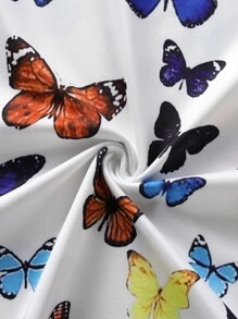 小女童蝴蝶圖案吊帶連衣裙 - 白色 - 查看 6