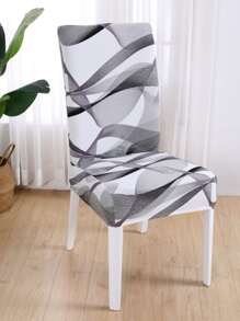 1pc Graphic Print Stretchy Chair Slipcover - Multicolor - View 2