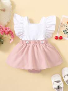 Bebé Vestido body de combinación ribete con fruncido 2 en 1 - Multicolor - Ver 1