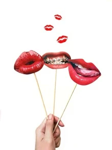 20Pcs Party Photo Booth Props,Fun Lips Mouth Photo Booth Props Handheld Party Selfie Photo Props For Kids Women, Birthday Weddings Graduation Party Supplies Photo Props,Christmas - Multicolor - View 7