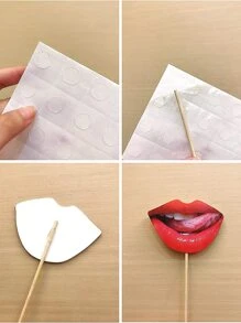 20Pcs Party Photo Booth Props,Fun Lips Mouth Photo Booth Props Handheld Party Selfie Photo Props For Kids Women, Birthday Weddings Graduation Party Supplies Photo Props,Christmas - Multicolor - View 11